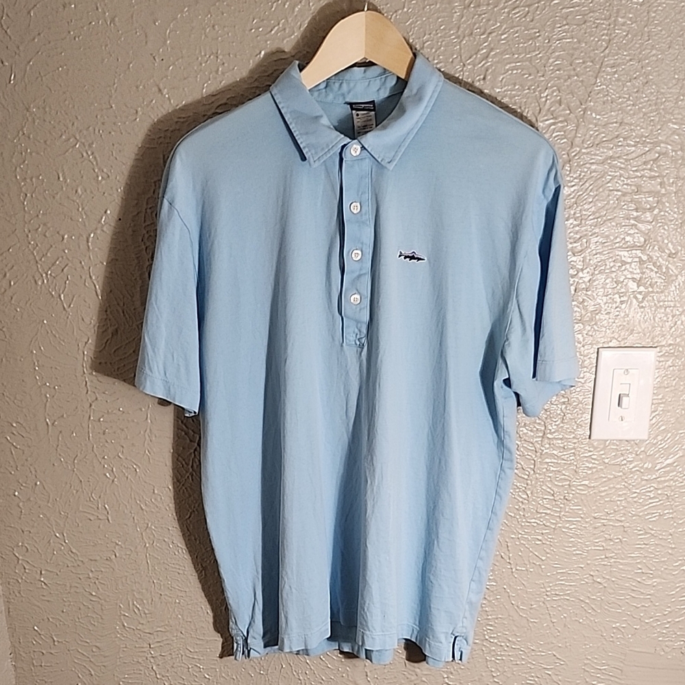 PATAGONIA Light Blue Polo Shirt